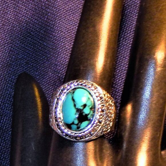 Size 9.5 Faux Turquoise Rings - Picture 1 of 4